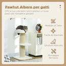 Tiragraffi per Gatti 45x45x91 cm con Lettino Rivestimento Peluche e Palo in Sisal Crema      