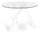 Table Ronde Ø120x75 cm Plateau Verre Pieds Métal Blanc