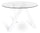 Table Ronde Ø120x75 cm Plateau Verre Pieds Métal Blanc