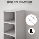 Mobile Libreria Porta CD 21x20x175 cm a 12 Ripiani per 204 CD in MDF e Truciolato Bianco      