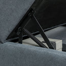 Divano 3 Posti Componibile Modulare con Pouf Poggiapiedi e Cuscini 213x156x88 cm Grigio Scuro  