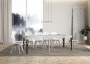 Tavolo Allungabile 90/24x90x77 cm Karamay Premium Bianco Frassino