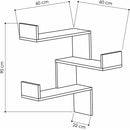 Mensola Scaffale Angolare da Parete 60x22x90 cm 3 Piani Salvaspazio in Legno Bianco      