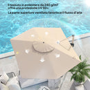 Ombrellone a Sbalzo Inclinabile con Manovella 415x293x270 cm con Base a Croce Kaki   