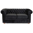 Divano 2 Posti 170x81x77 cm in Tessuto Nero