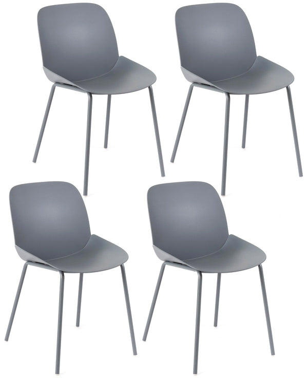 sconto Set 4 Sedie 55x46xH79 cm in Polipropilene Eva Grigio Scuro