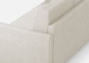 Divano Angolare 5 Posti 221x221x85 cm Karay in Tessuto Latte