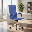 Sedia Poltrona Presidenziale da Ufficio in Similpelle Tosini Dallas Blu