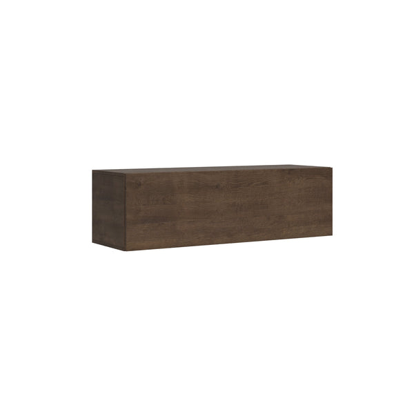 prezzo Meuble TV mural avec porte abattante et passe-câbles 133,6x40x39,5 cm Noyer