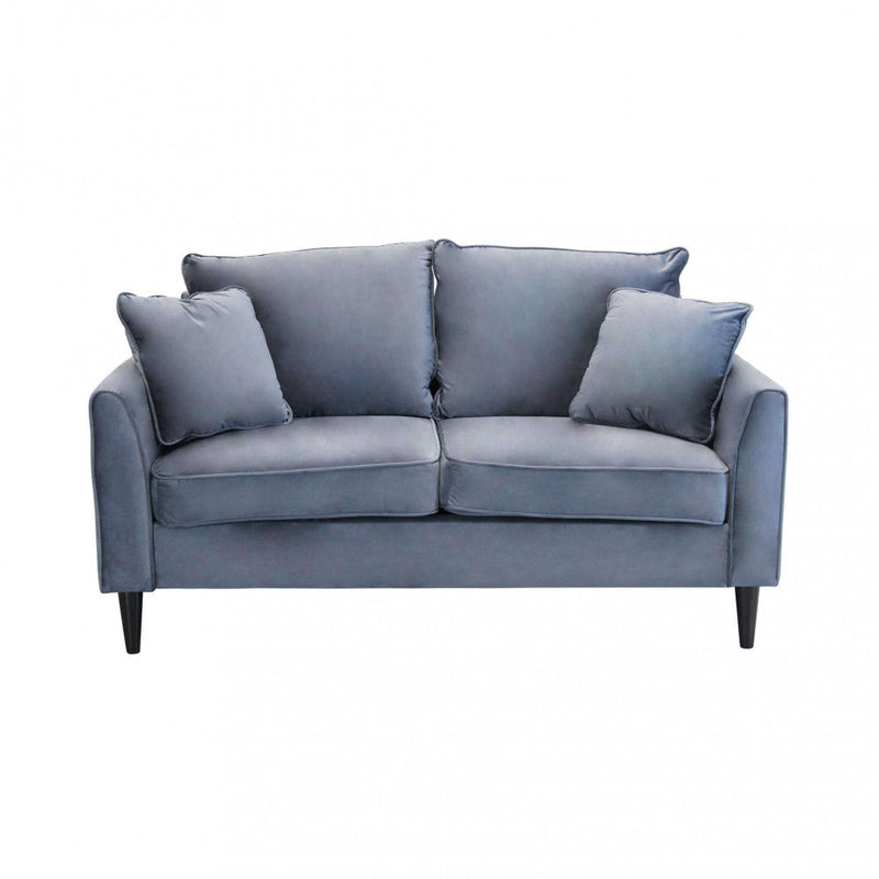 Divano 2 Posti Chandler 152x81x89 h cm in Velluto Grigio chiaro