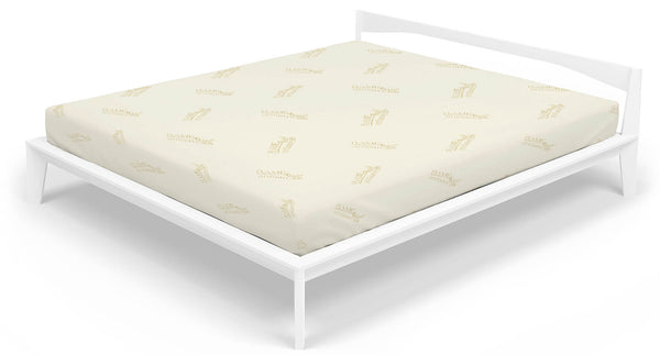 Housse de matelas élastiquée en polyester crème différentes tailles sconto