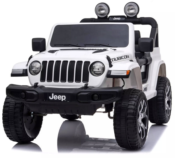 Voiture Électrique pour Enfants 12V Mp4 2 Places avec Permis Jeep Wrangler Rubicon Blanc prezzo