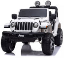 Macchina Elettrica per Bambini 12V Mp4 2 Posti con Licenza Jeep Wrangler Rubicon Bianca