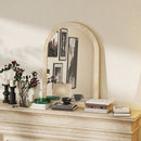 Specchio da Parete ad Arco 50x2x70 cm con Cornice  in Vetro e Polistirene Beige  
