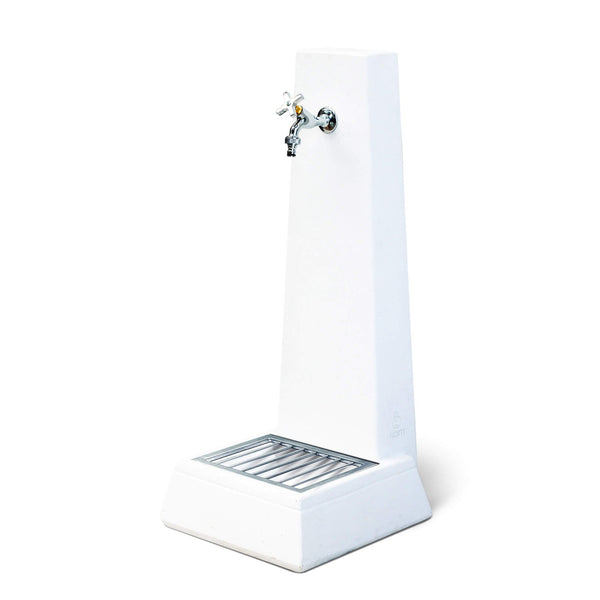 sconto Fontana da Giardino Senza Rubinetto in Cemento Granulato di Marmo Oslo Bianco