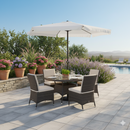 Ombrellone Rotondo da Giardino Ø 3 m Palo Ø48 mm Struttura in Acciaio Esterno Bianco