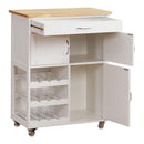 Carrello da cucina 67x36x87 cm in legno Rovere bianco