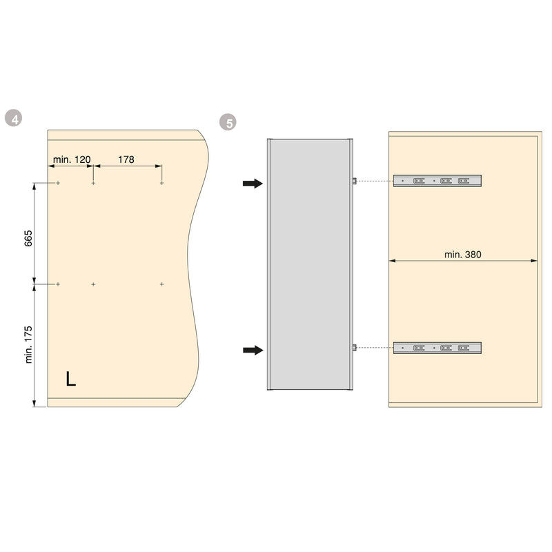 Specchio Estraibile per Armadio 34x100 cm Emuca Grigio Metallizzato