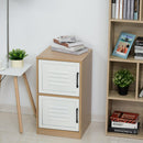 Cassettiera Portadocumenti da Ufficio 2 Ripiani in Legno e Metallo 