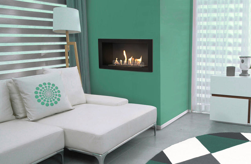 Camino a Bioetanolo da Incasso 84x54x26 cm 4,11kW Nero