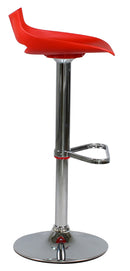 Sgabello con  Alzata a Gas e Seduta Girevole in Polipropilene Vandi Rosso