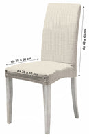 Set 2 Coprisedie con Schienale Elasticizzati in Poliestere Leslie Grigio Chiaro 