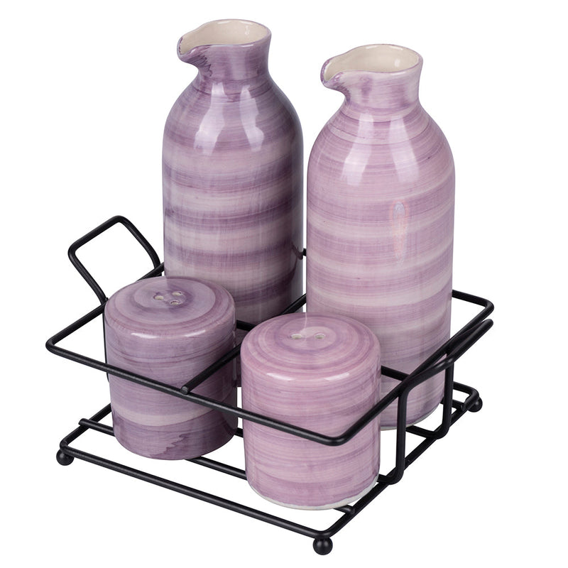 Menage Set Olio Aceto Sale e Pepe  350 ml in Gres VdE Tivoli 1996 Shades Provence