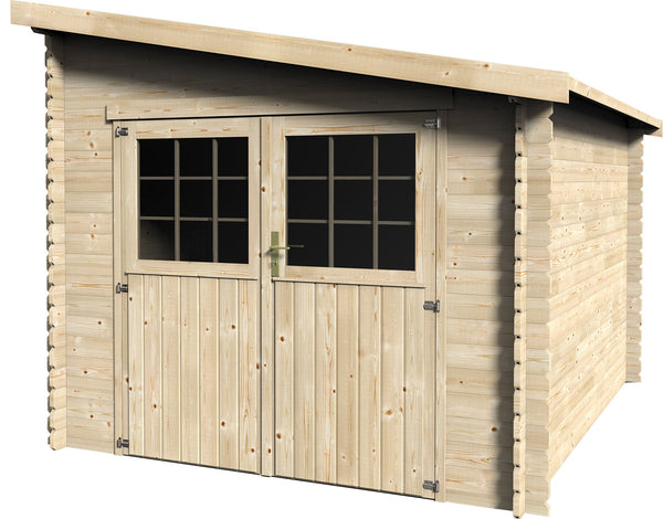 online Abri de jardin pour outils 2,81x3,41m sans plancher en bois de sapin 28mm Esprit N1