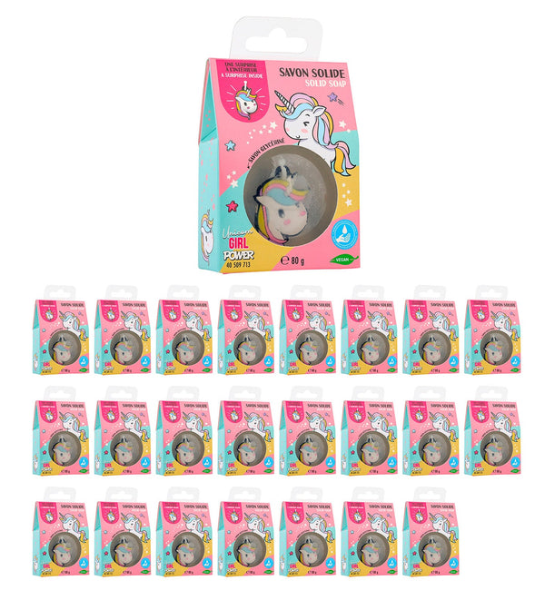 sconto Set 24 Saponette Unicorno per Bambini 80 gr con Sorpresa Portachiavi Interno
