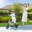 Monopattino per Bambini 5-12 Anni 129x52x80-88 cm Supporta fino a 50 Kg Telaio in Acciaio Bianco e Nero  