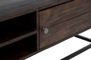 Porta Tv Burn 120x40x55 cm in Legno di Acacia e in Ferro Marrone
