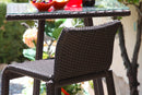 Tavolo Bar da Giardino in Polyrattan 70x70H107cm Adila Noce