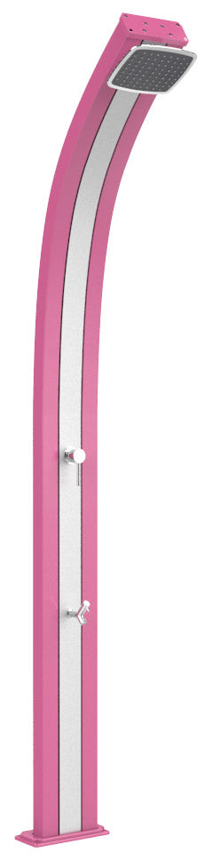prezzo Doccia da Esterno Giardino Miscelatore e Lavapiedi Arkema Spring Fascia Inox Fuxia