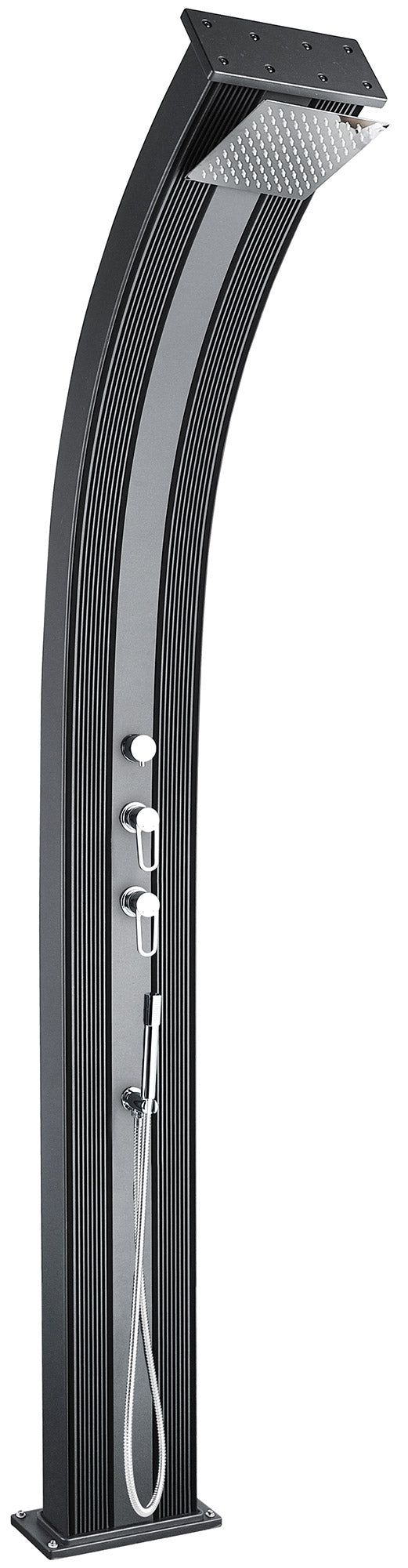 online Douche de Jardin Solaire Hybride 40L Anthracite Mitigeur et Lave pieds