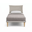 Letto 1 Piazza e Mezza con Rete Rivestita Similpelle Tortora Tessis Testata Soft Varie Misure