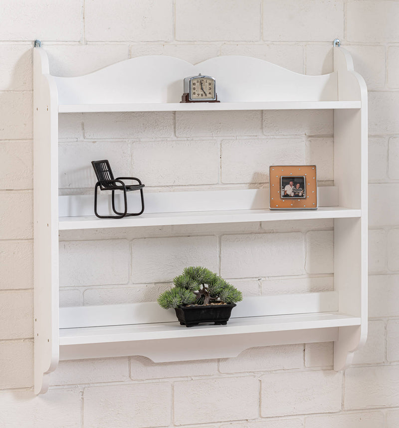 Piattaia in Legno 80x16x86 cm Bianco