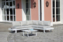 Set Salotto da Giardino in Alluminio Divano Angolare e Tavolino Vorghini Corner Bergen
