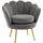 Fauteuil Rembourré 76x67x74 cm en Tissu Velours Gris
