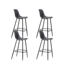 Set 4 Sgabelli 47x37xH103 cm in Polipropilene e Metallo Frida Grigio Scuro