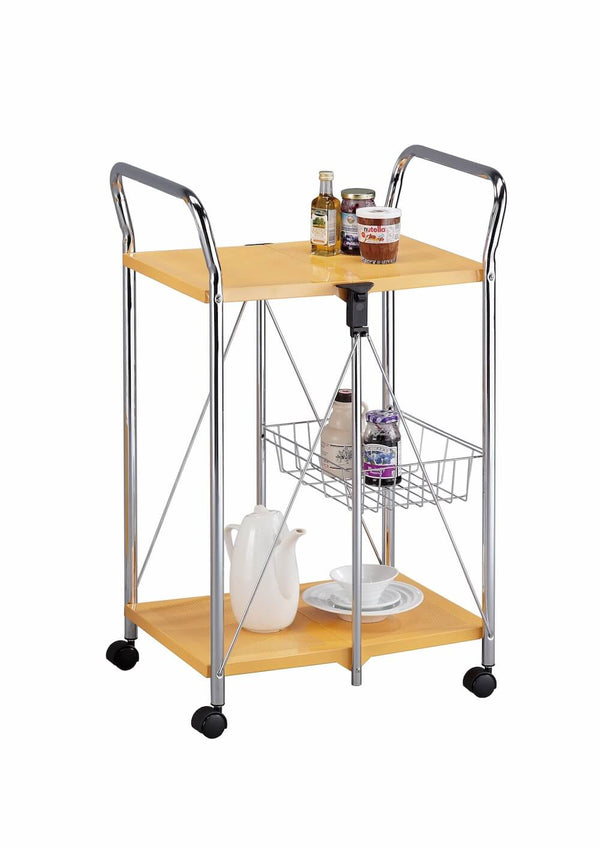 sconto Tosini TA0190 Chariot de Cuisine Pliant Orange en Acier