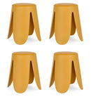 Set 4 Sgabelli  Ø37x47 cm in Similpelle Imogen Senape