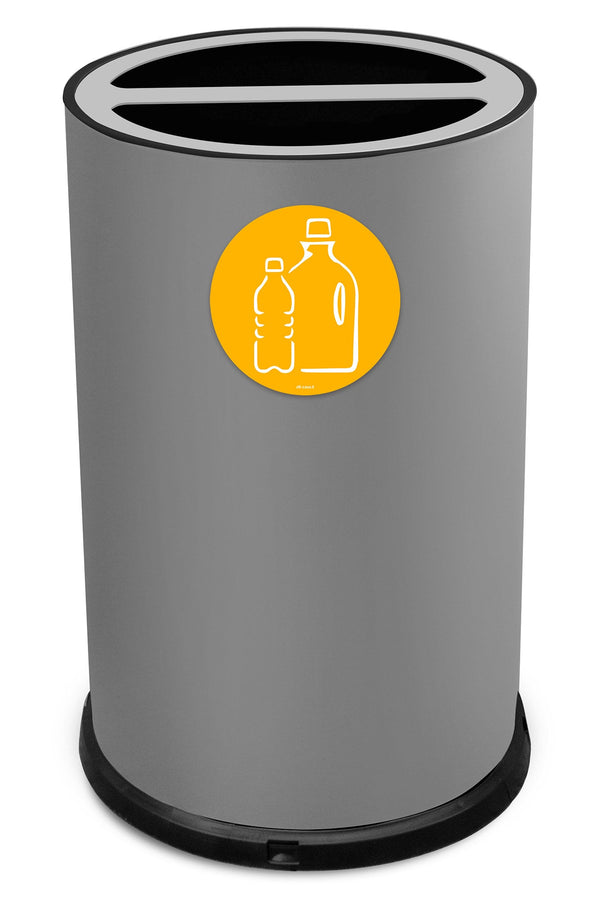 sconto Pattumiera Per Raccolta Differenziata Ø45xh72 cm In Acciaio Verniciato 2 Scomparti Grigio