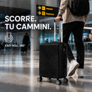 Valigia Trolley Bagaglio a Mano 55x40x20 cm Rigida in ABS con Maniglia Telescopica Nero      