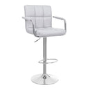 Sgabello con Braccioli Alzata a Gas e Seduta Girevole in Similpelle Vandi Grigio