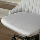Sedia Operativa da Ufficio 50x58x77-85 cm in Tessuto Effetto Velluto Grigia
