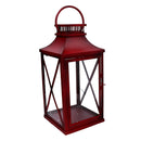 Set 2 Lanterne in Metallo rosso quadro