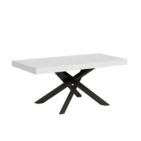 sconto Table extensible 140/244x90x77 cm Volantis Premium Frêne Blanc