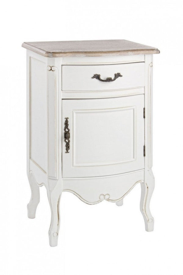 Table de Chevet Justine 1 Porte 1 Tiroir en Bois prezzo