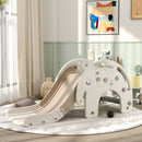 Scivolo da Interno con Canestro Design Elefante 163x57x75 cm Bianco Crema 