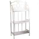 Scaffale per Piante in Metallo 3 Piani 59x31H124cm Aprilia Beige